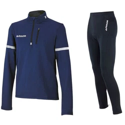 Airtracks Fahrradhose Herren Thermo Radtrikot Set Dunkelblau/Blau