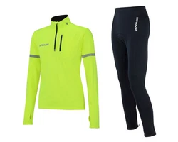 Airtracks Fahrradhose Herren Thermo Radtrikot Set Grün/Gelb/Neonfarben