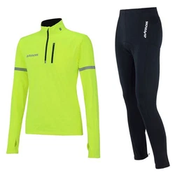 Airtracks Fahrradhose Herren Thermo Radtrikot Set Grün/Gelb/Neonfarben
