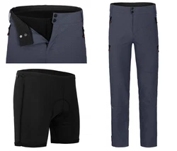 Fahrradhose PORVOO (mit gepolsterter Innenhose) Herren Radhose grau/blau