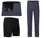 Fahrradhose PORVOO (mit gepolsterter Innenhose) Herren Radhose grau/blau