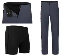 Fahrradhose PORVOO (mit gepolsterter Innenhose) Herren Radhose, robust, elastisch, Langgren, grau/blau