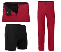 Fahrradhose PORVOO (mit gepolsterter Innenhose) Herren Radhose rot