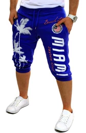 Sweatshorts Herren Bermuda Short 3/4 Hose Kurze Jogginghose Sport Miami Elastikbund mit Tunnelzug