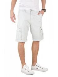 Yazubi Shorts Cargo Daniel Grau/Khaki/Creme/Weiß