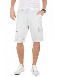 Yazubi Shorts Cargo Daniel Grau/Khaki/Creme/Weiß