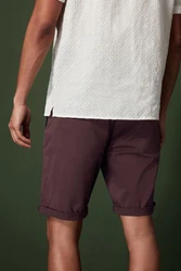 Next Chinoshorts Stckgefrbte Chinohose aus Satin Braun/Dunkelrot/Bordeaux/Lila/Dunkelbraun