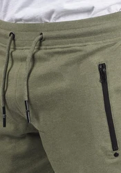 !Solid Taras Herren Sweatshorts Kurze Hose Jogginghose Mit Verschließbaren Eingriffstaschen Und Kordel Regular Fit Dunkelgrün/Khaki