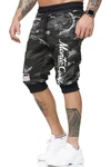 L.gonline Sweatshorts Herren MONTE Schwarz/Dunkelgrün/Beige/Dunkelblau