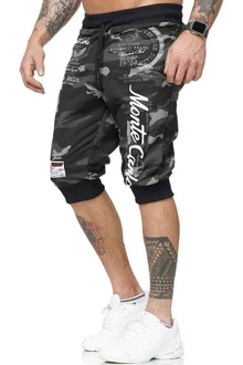 L.gonline Sweatshorts Herren MONTE Schwarz/Dunkelgrün/Beige/Dunkelblau