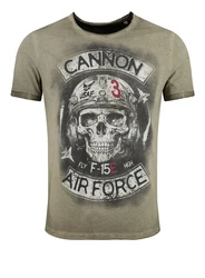 Key Largo T-Shirt Cannon Skull USA Air Force Print MT00547