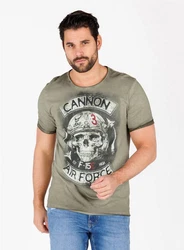 Key Largo T-Shirt Cannon Skull USA Air Force Print MT00547