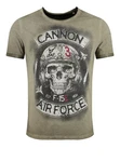 Key Largo T-Shirt Cannon Skull USA Air Force Print MT00547