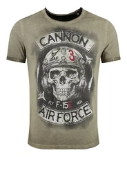 Key Largo T-Shirt Cannon Skull USA Air Force Print MT00547