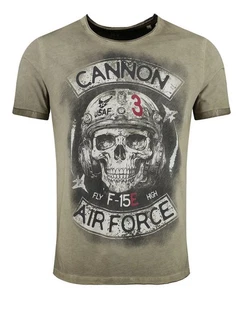 Key Largo T-Shirt Cannon Skull USA Air Force Print Key Largo T-Shirt Cannon Skull USA Air Force Print