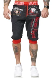 Sweatshorts Herren Shorts, Kurze Hose, Sweatshorts, Bermuda, Marine 3646 (Shorts, Bermudas, Caprihose, 1-tlg) aus reiner Baumwolle