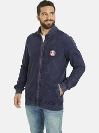 Sweatjacke DIETBERT mit aufgestelltem Kragen