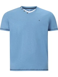 T-Shirt EARL KENDRAYK mit Zierknpfen am Ausschnitt