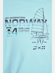 Jan Vanderstorm T-Shirt EILI Norwegen-Print Blau/Hellblau