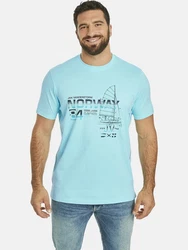 Jan Vanderstorm T-Shirt EILI Norwegen-Print Blau/Hellblau