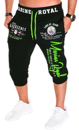 Bermudas Herren Short 3/4 Hose Kurze Jogginghose Sport Marine Royal Elastikbund mit Tunnelzug, aus Baumwolle