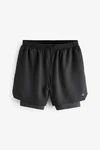 Next Funktionsshorts 2-in-1 Trainingsshorts Schwarz/Dunkelgrau/Grau