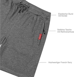 Basisstoff Shorts Lobo Herren Short Dunkelgrau/Hellgrau/Grau