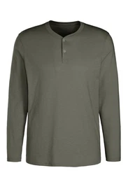 H.I.S Langarmshirt mit Knopfleiste Dunkelgrün/Dunkelblau/Blau/Grün