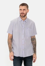 camel active Kurzarmhemd Shortsleeve Shirt Lila/Dunkelblau/Blau