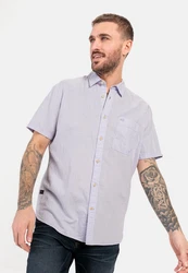 camel active Kurzarmhemd Shortsleeve Shirt Lila/Dunkelblau/Blau