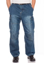 Cargojeans mit weit geschnittenem Bein