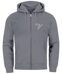 Neverless Sweatjacke Zip-Hoodie Herren Polygon Print Vogel Origami Hellgrau/Grau/Dunkelgrau