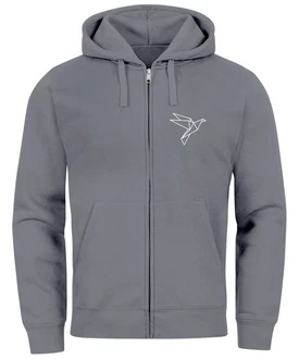 Neverless Sweatjacke Zip-Hoodie Herren Polygon Print Vogel Origami Neverless Sweatjacke Zip-Hoodie Herren Polygon Print Vogel Origami
