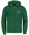 Neverless Sweatjacke Zip-Hoodie Herren Polygon Print Vogel Origami Dunkelgrün/Grün