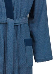 bugatti Herrenbademantel Kimonomantel Francesco Dunkelblau/Grau/Blau