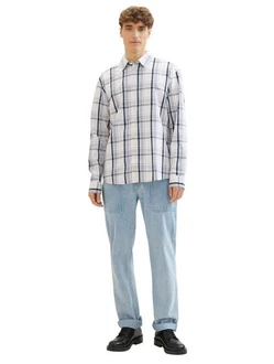 TOM TAILOR Denim Karohemd mit Knopfleiste