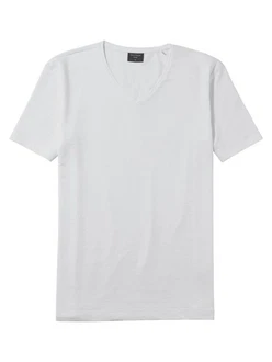 OLYMP T-Shirt Wirk Casual Grau/Weiß
