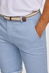 LINDBERGH Chinoshorts mit Gürtel Hellblau/Blau