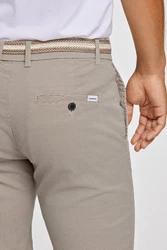 LINDBERGH Chinoshorts mit Gürtel Khaki/Beige