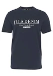 H.I.S T-Shirt schmale Passform Rundhalsausschnitt Dunkelblau/Blau/Grün