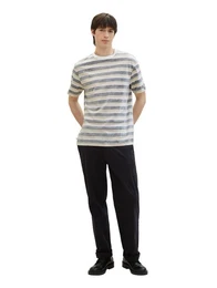 Rundhalsshirt im Streifenlook