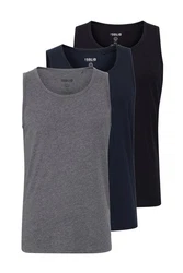 !Solid Tanktop SDCasal 3er-Pack Dunkelblau/Grau/Blau/Dunkelgrau