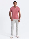 OMBRE Herren Chinohose Slim Rosa/Rot