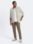 OMBRE Herren Chinohose Slim Khaki
