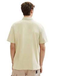 TOM TAILOR Denim Poloshirt mit halber Knopfleiste Khaki/Beige/Gelb