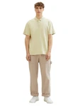 TOM TAILOR Denim Poloshirt mit halber Knopfleiste Khaki/Beige/Gelb