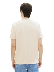 TOM TAILOR Denim Rundhalsshirt Weiß/Hellblau/Creme/Beige/Grün