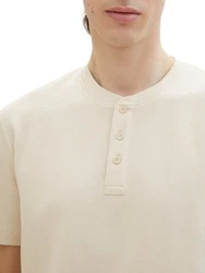 TOM TAILOR Denim Rundhalsshirt Weiß/Hellblau/Creme/Beige/Grün