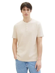 TOM TAILOR Denim Rundhalsshirt Weiß/Hellblau/Creme/Beige/Grün