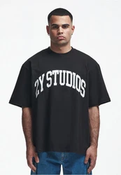 2Y Studios T-Shirt 2Y Logo Oversize Tee Schwarz/Grau/Dunkelrot